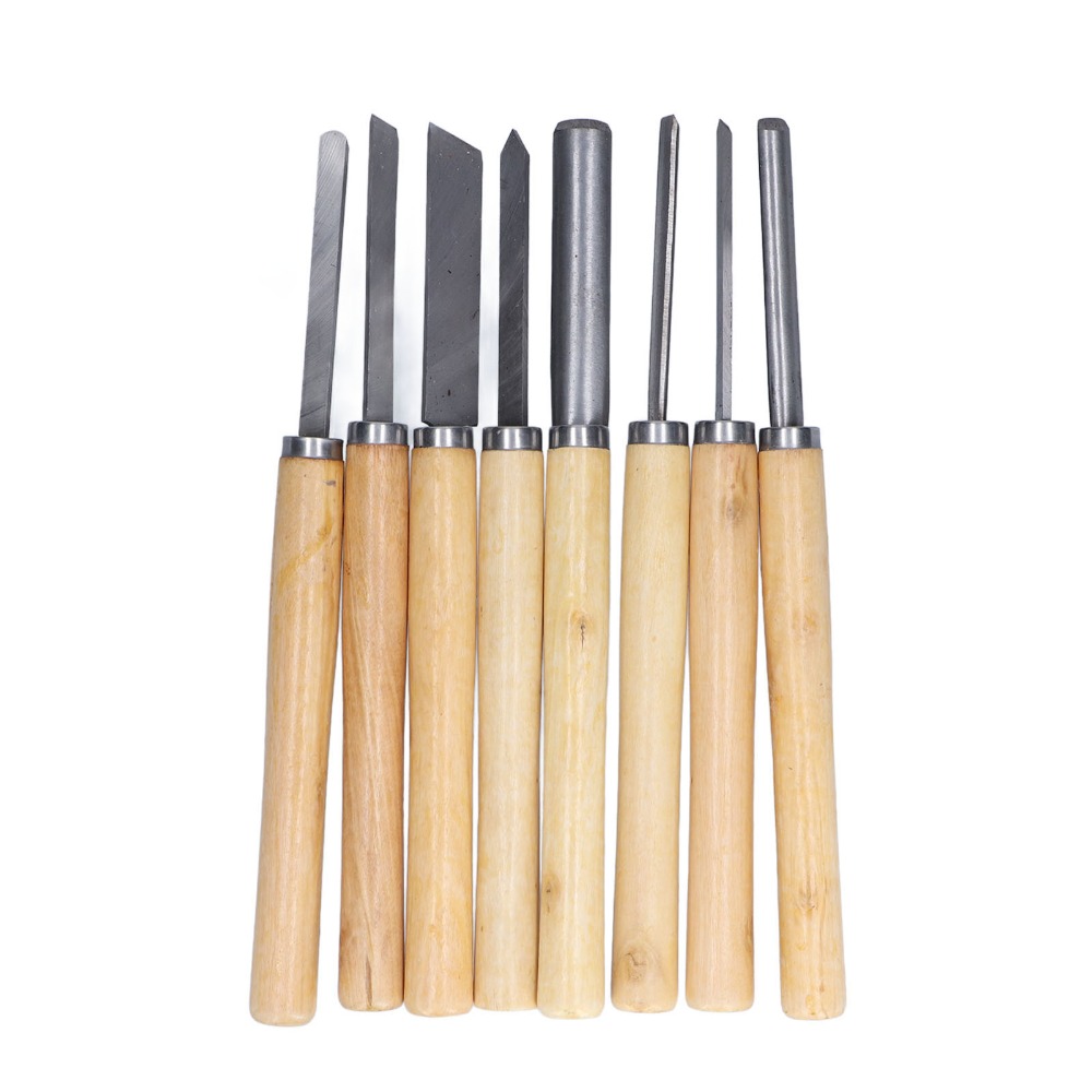 Skew Chisel Wood - Juego de 8 cinceles de torno