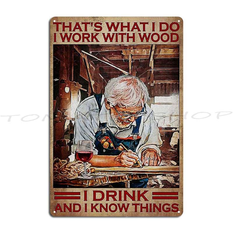 Woodworking Quotes Funny - Letrero Metálico con Frases Divertidas de