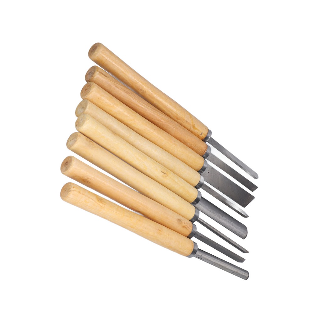 Skew Chisel Wood - Juego de 8 cinceles de acero