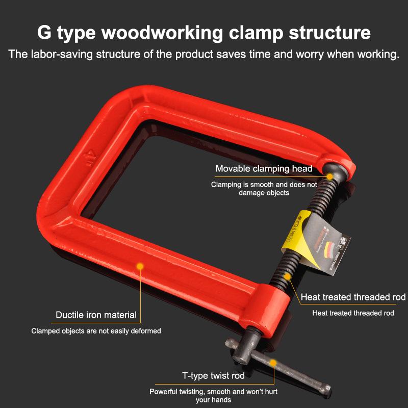 Woodworking Clamp - Abrazadera en C de Alcance Profundo,