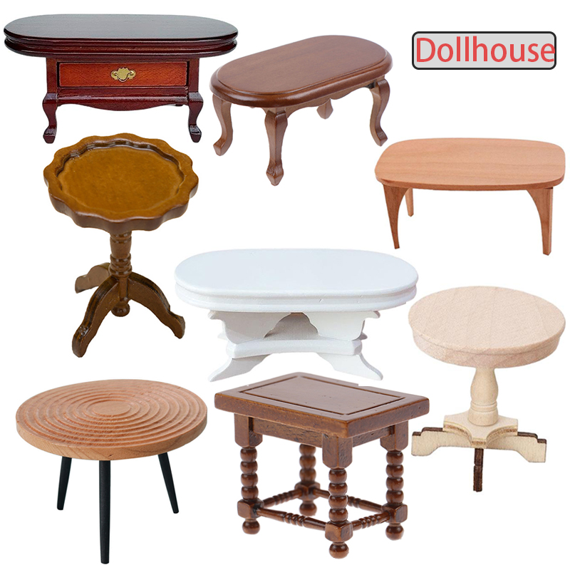 Woodworking Veneer - Mesa redonda en miniatura para casa