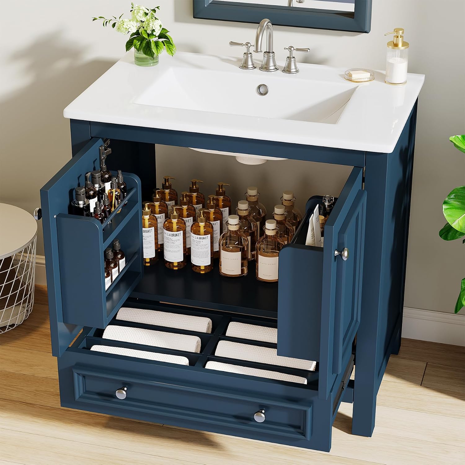 Mueble de baño independiente d - Woodworking Veneer reseña y precio